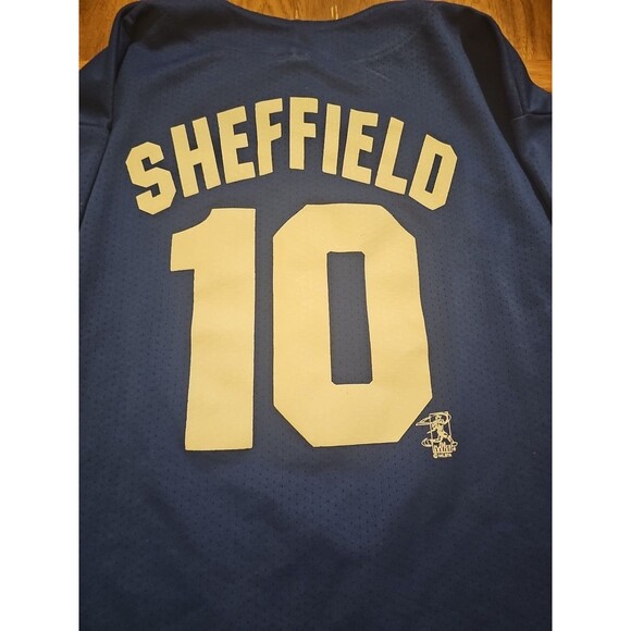 VTG 90s Majestic LA Dodgers Men’s 2XL Button Down Blue Jersey Gary Sheffield #10 - Picture 9 of 11